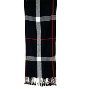 Black Red and White Beautiful Plaid Soft Scarf